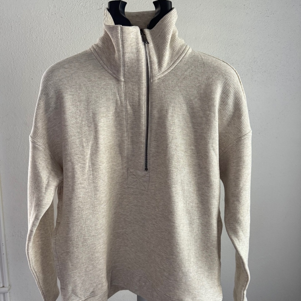 Ribbed 1/4 zip pullover
